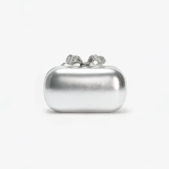 Metallic Leather Bow Clutch^self-portrait Best