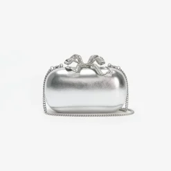 Metallic Leather Bow Clutch^self-portrait Best