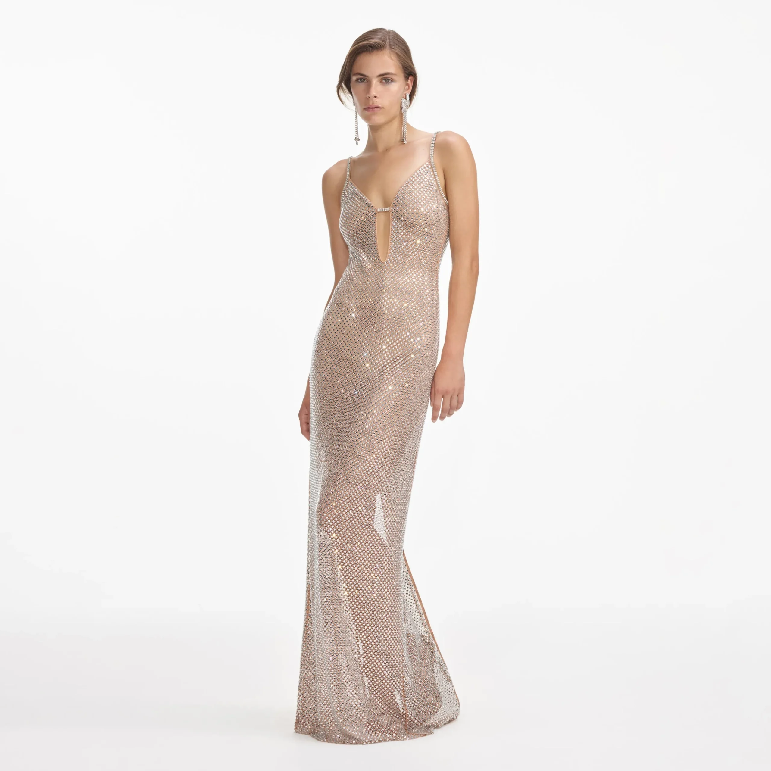 Rhinestone Fishnet Maxi Dress^self-portrait Best Sale