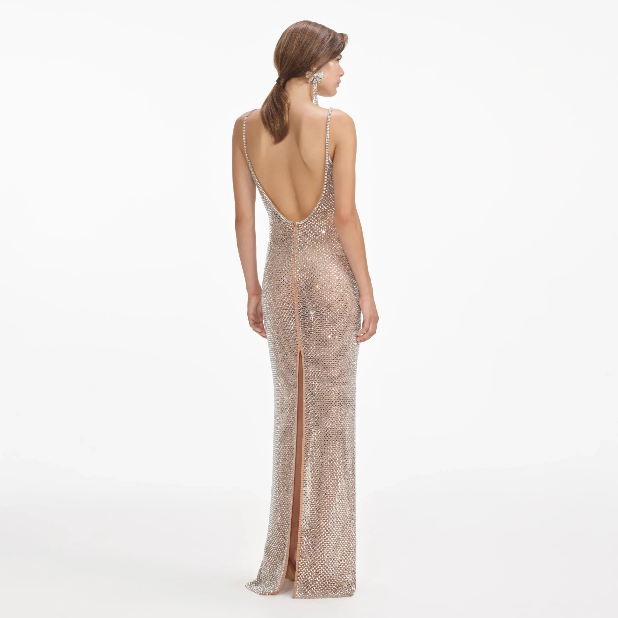 Rhinestone Fishnet Maxi Dress^self-portrait Best Sale