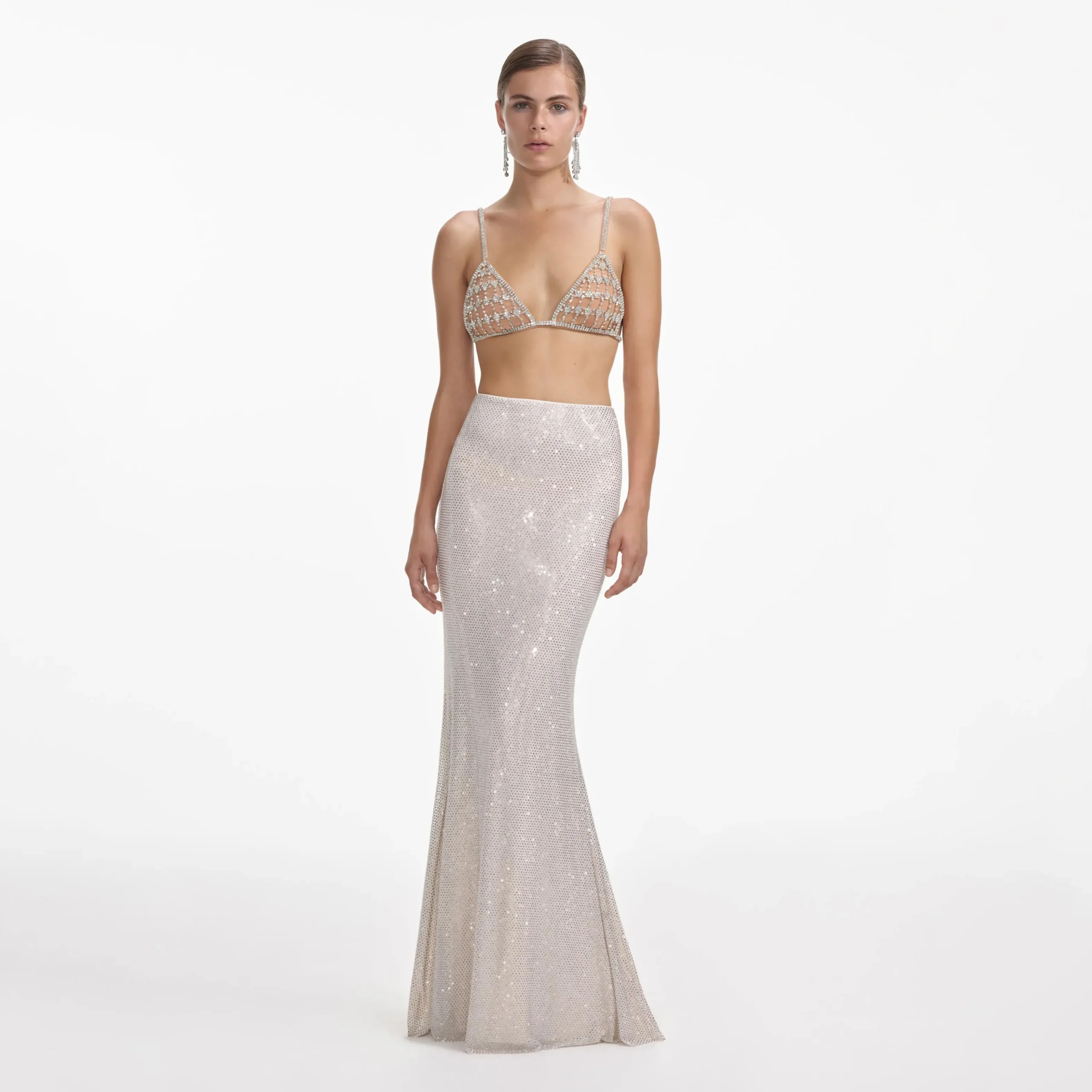Rhinestone Mesh Maxi Skirt^self-portrait Best Sale