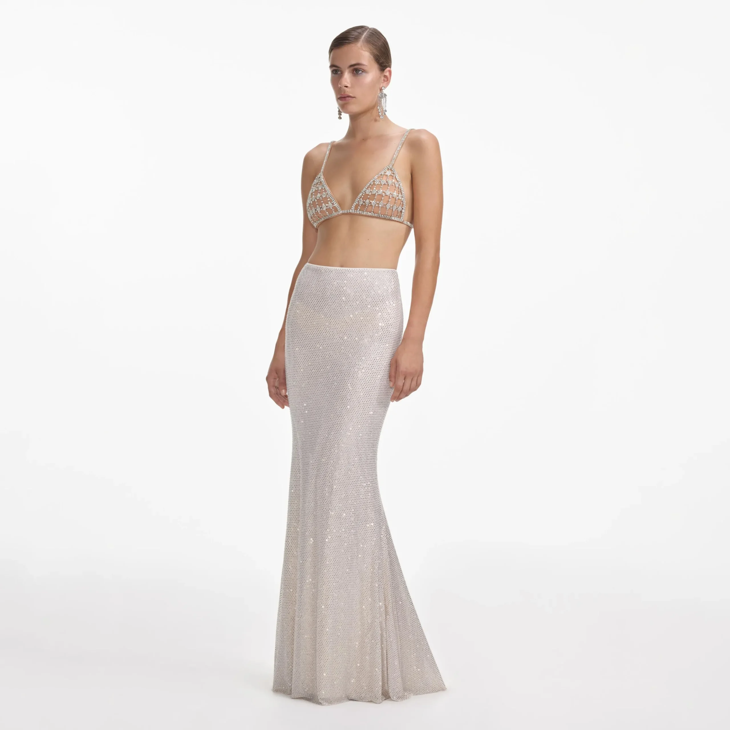 Rhinestone Mesh Maxi Skirt^self-portrait Best Sale