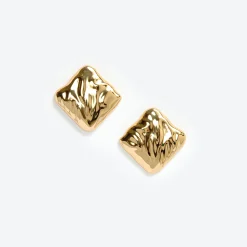 Gold Square Earrings^self-portrait Hot