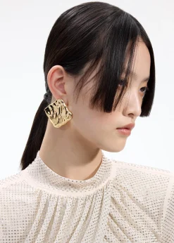 Gold Square Earrings^self-portrait Hot
