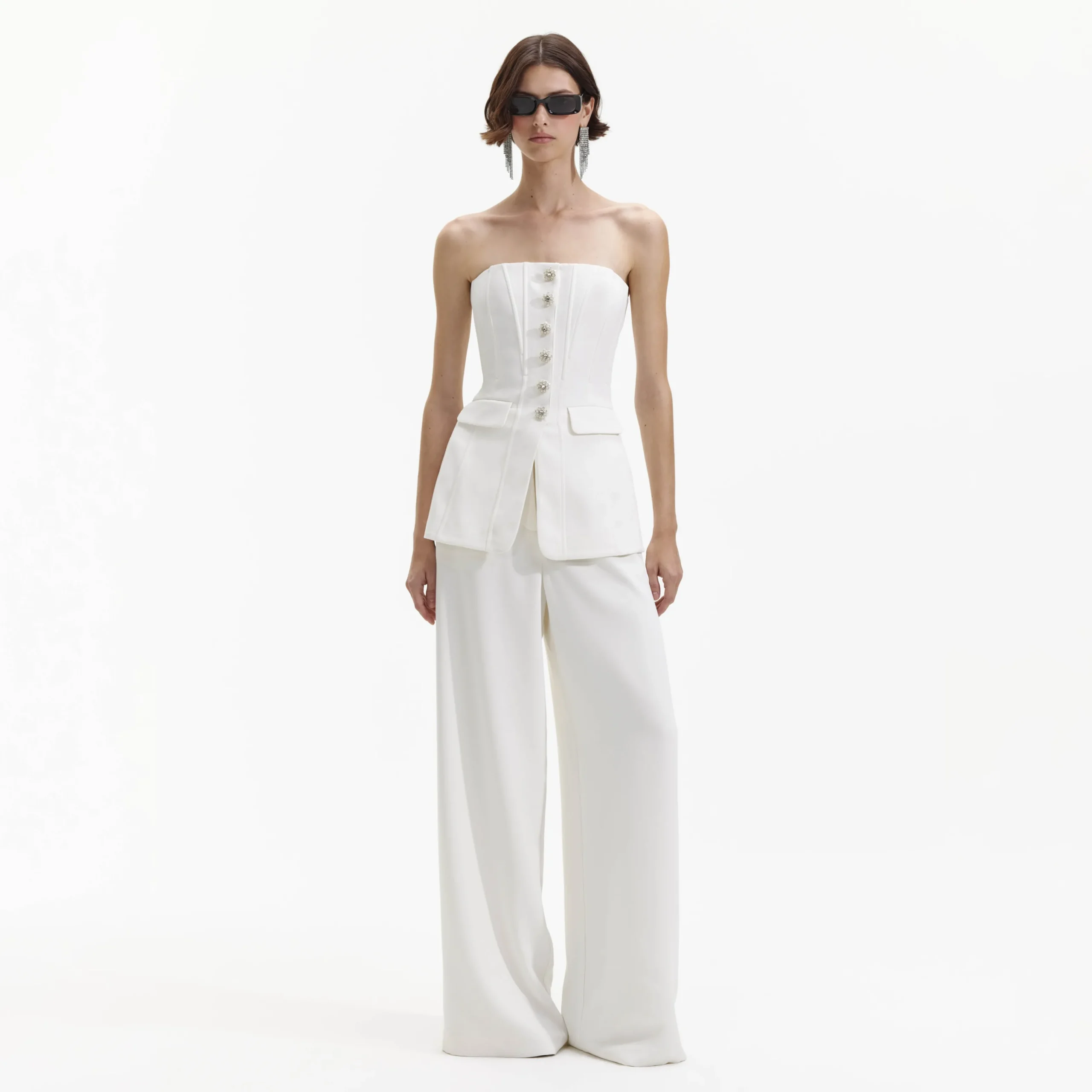 Bandeau Crepe Jumpsuit^self-portrait Store