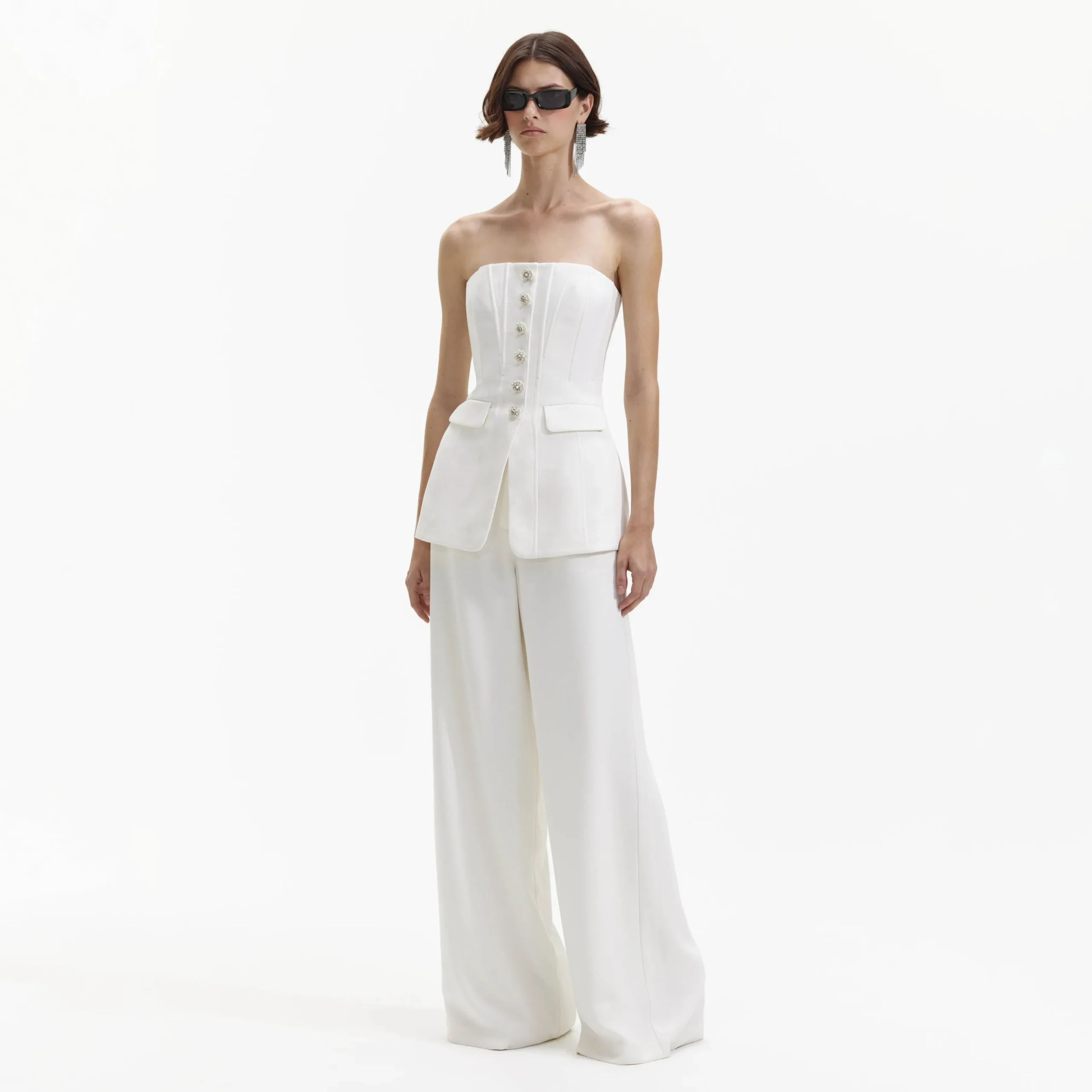 Bandeau Crepe Jumpsuit^self-portrait Store