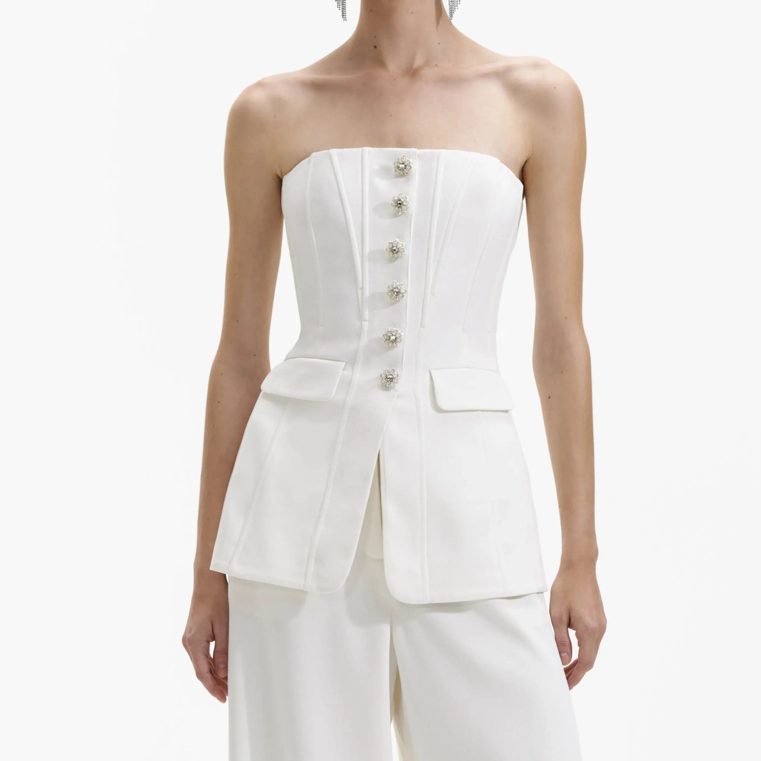 Bandeau Crepe Jumpsuit^self-portrait Store