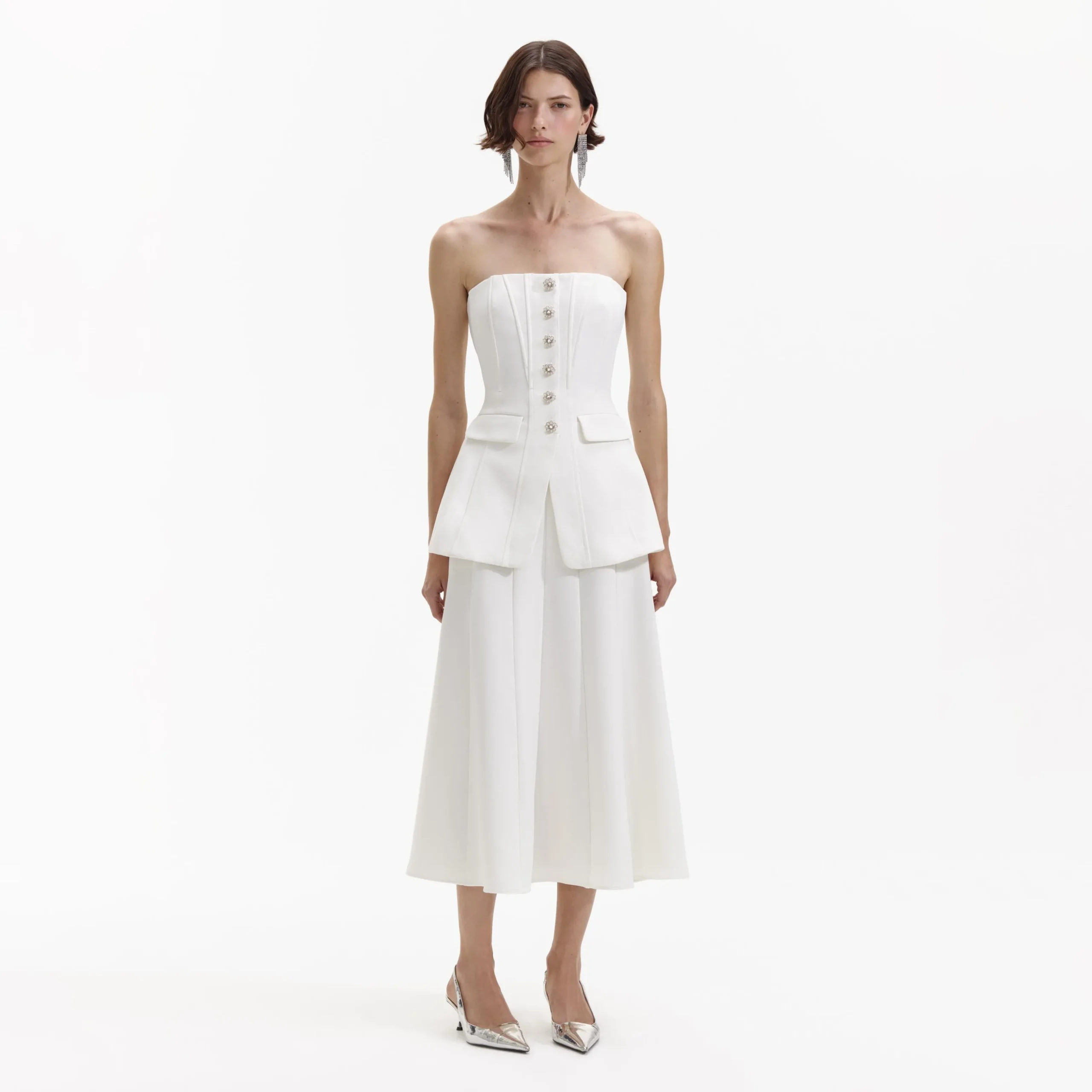 Bandeau Crepe Midi Dress^self-portrait Sale