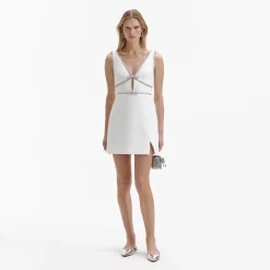 Bonded Crepe Bow Mini Dress^self-portrait New
