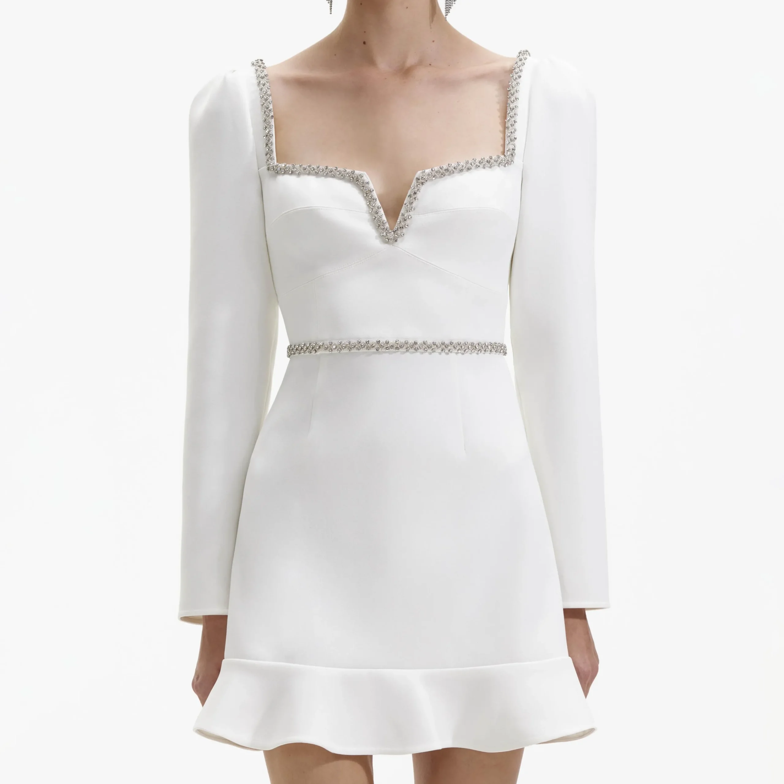 Bonded Crepe Long Sleeve Mini Dress^self-portrait Flash Sale