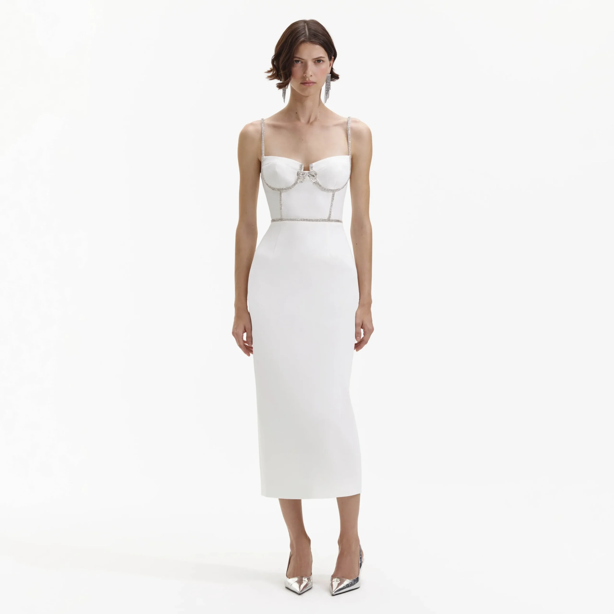 Bonded Crepe Midi Dress^self-portrait Flash Sale