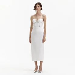 Bonded Crepe Midi Dress^self-portrait Flash Sale