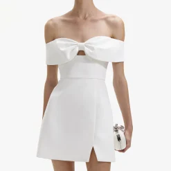 Bow Crepe Mini Dress^self-portrait Shop