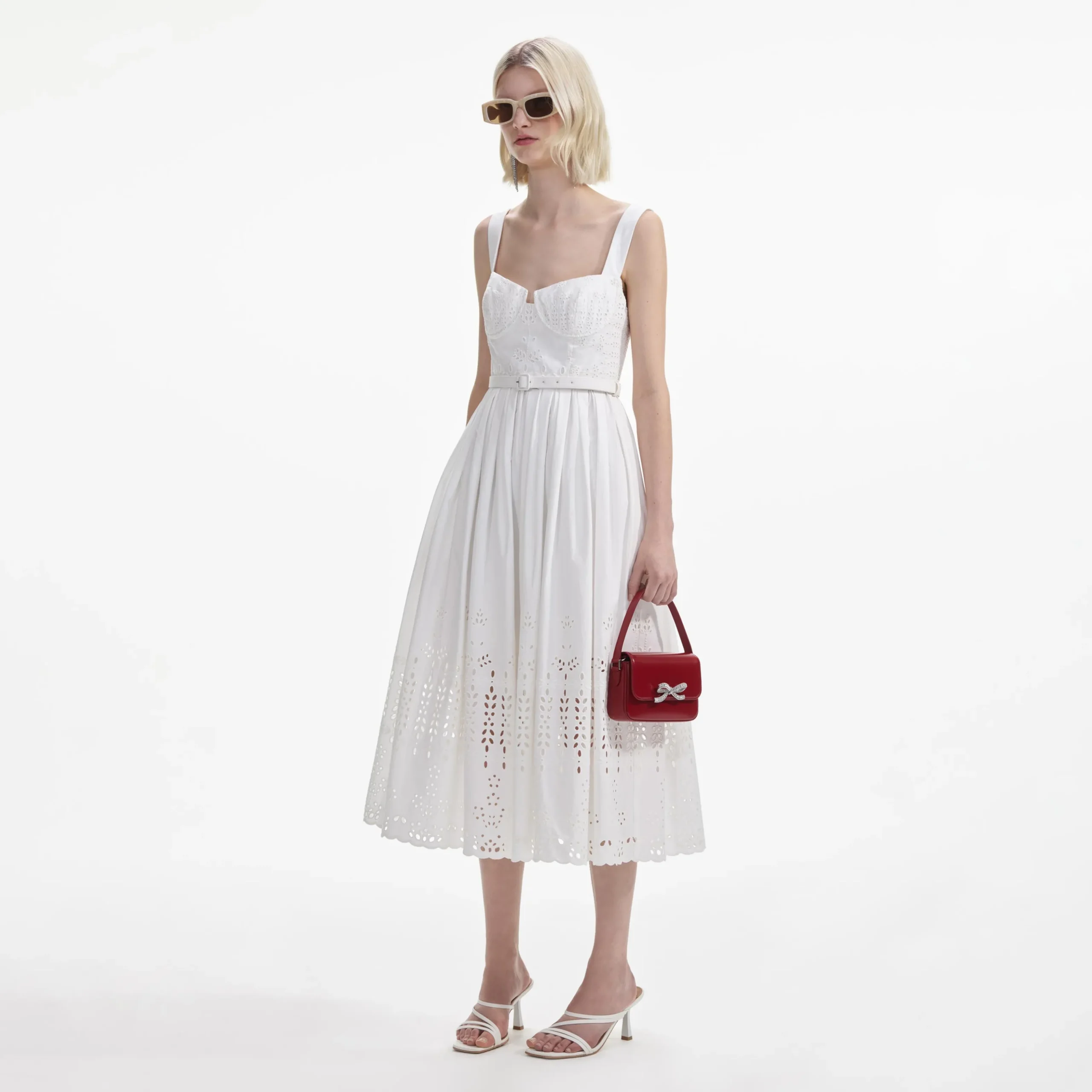 Cotton Broderie Midi Dress^self-portrait Clearance