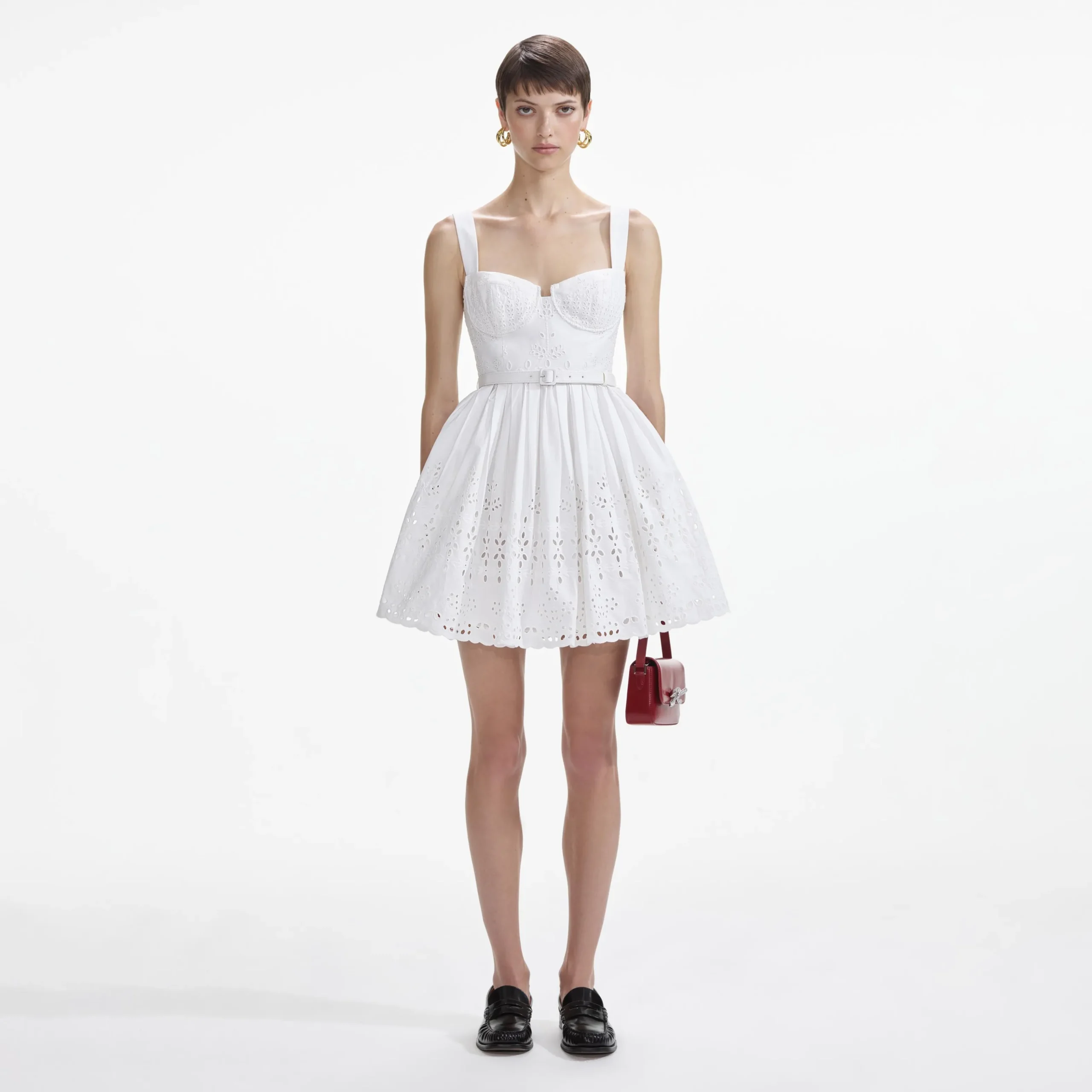 Cotton Broderie Mini Dress^self-portrait Sale