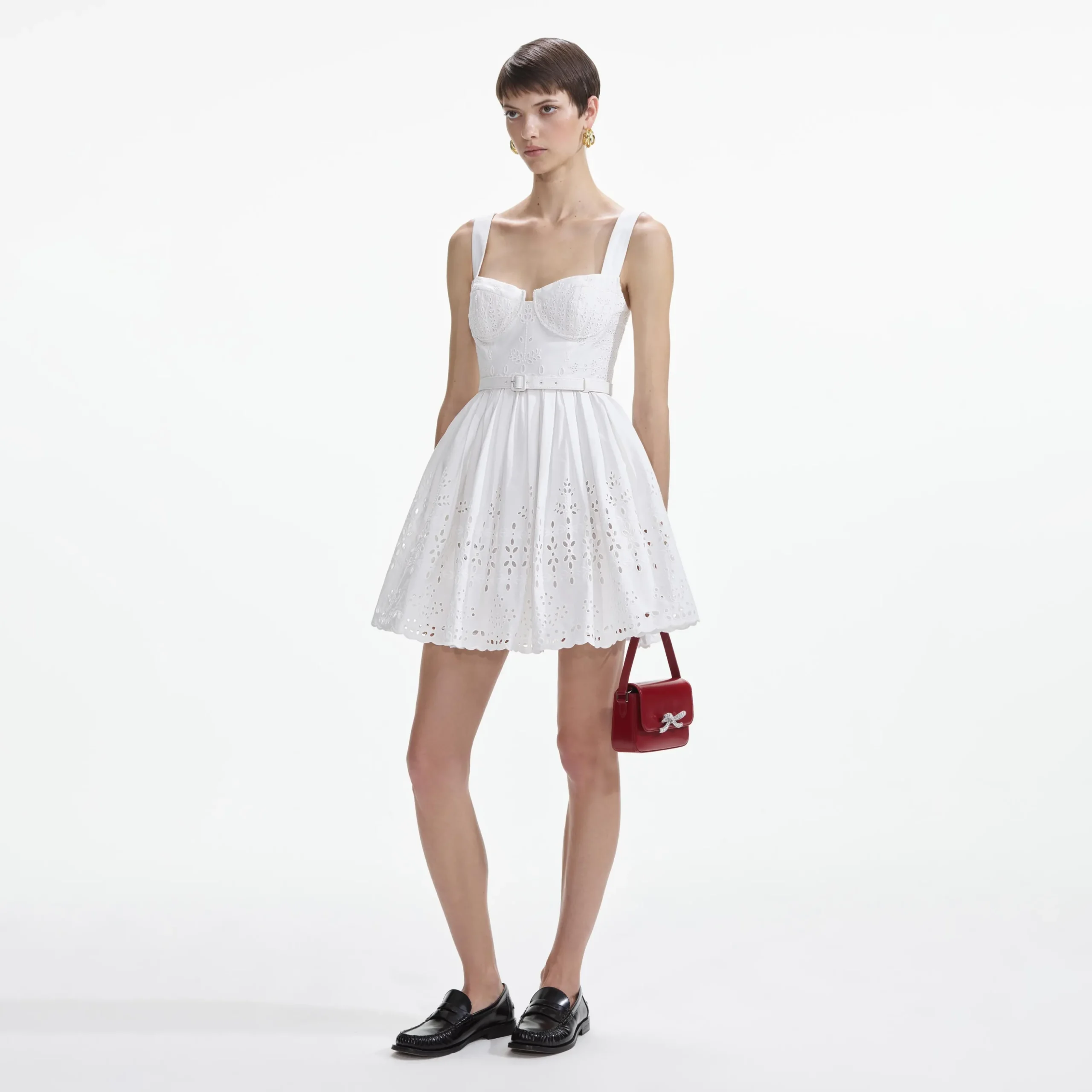 Cotton Broderie Mini Dress^self-portrait Sale