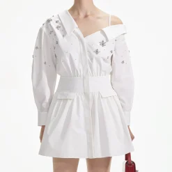 Cotton Embellished Mini Dress^self-portrait Discount