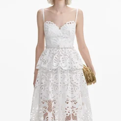 Cotton Lace Tiered Midi Dress^self-portrait Best Sale