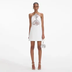 Crepe Halterneck Mini Dress^self-portrait Cheap