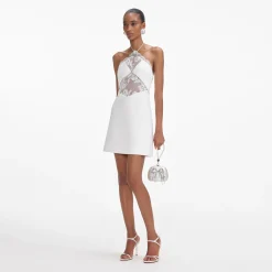 Crepe Halterneck Mini Dress^self-portrait Cheap