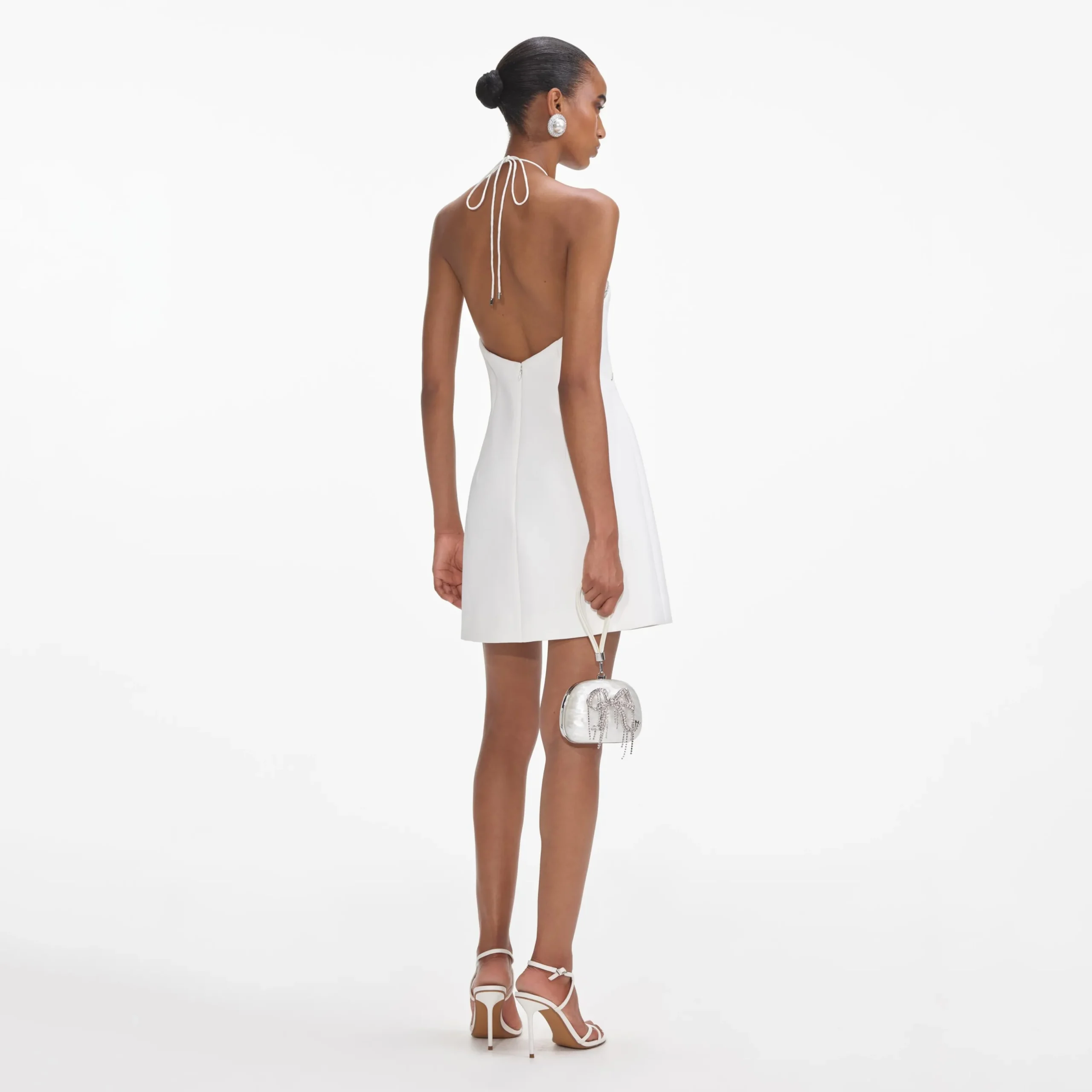 Crepe Halterneck Mini Dress^self-portrait Cheap