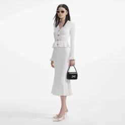 Knit Peplum Midi Dress^self-portrait Flash Sale
