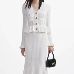 Knit Peplum Midi Dress^self-portrait Flash Sale