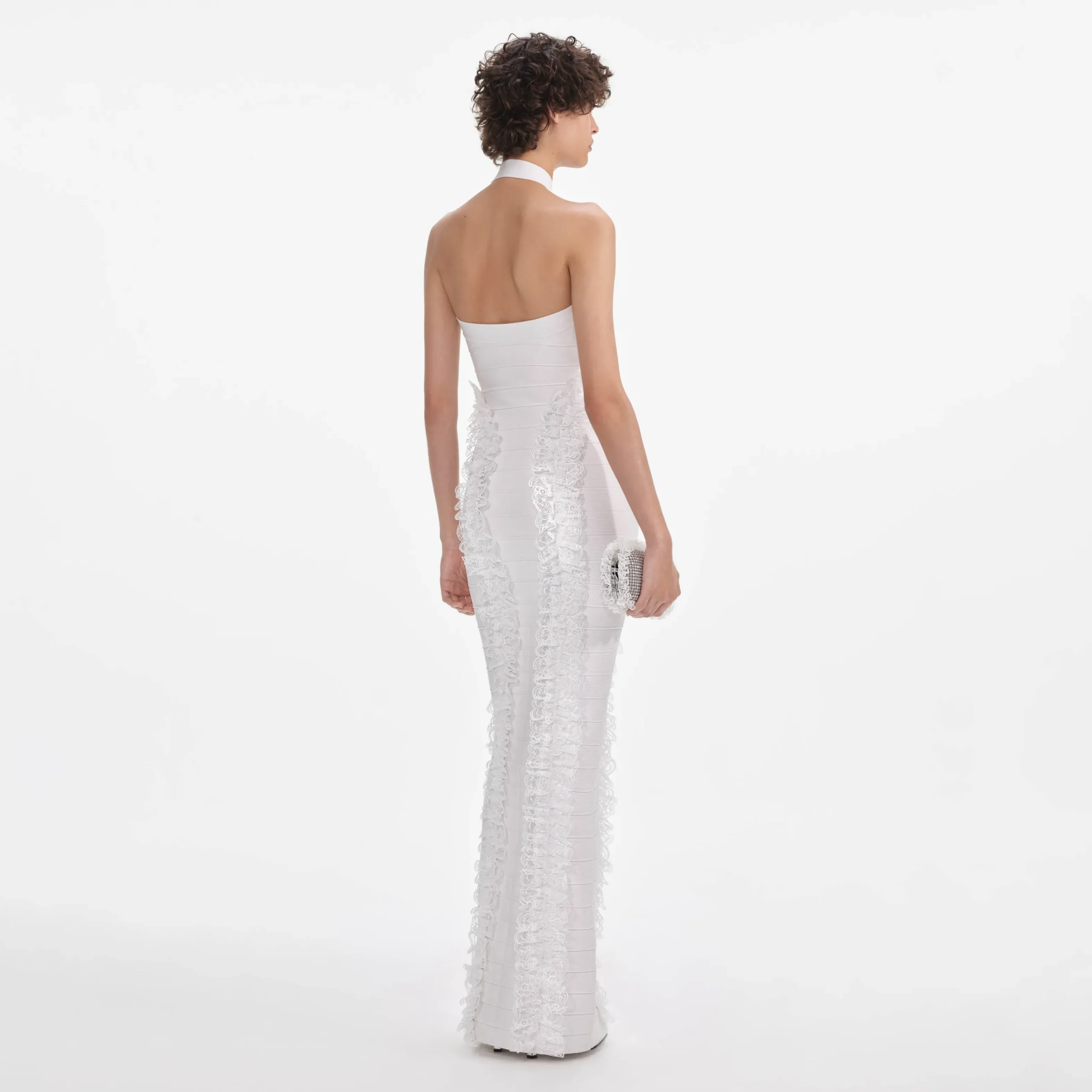 Knit Zip Ruffle Maxi Dress^self-portrait Hot