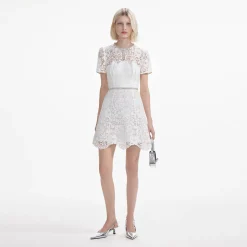 Lace Diamante Mini Dress^self-portrait Cheap