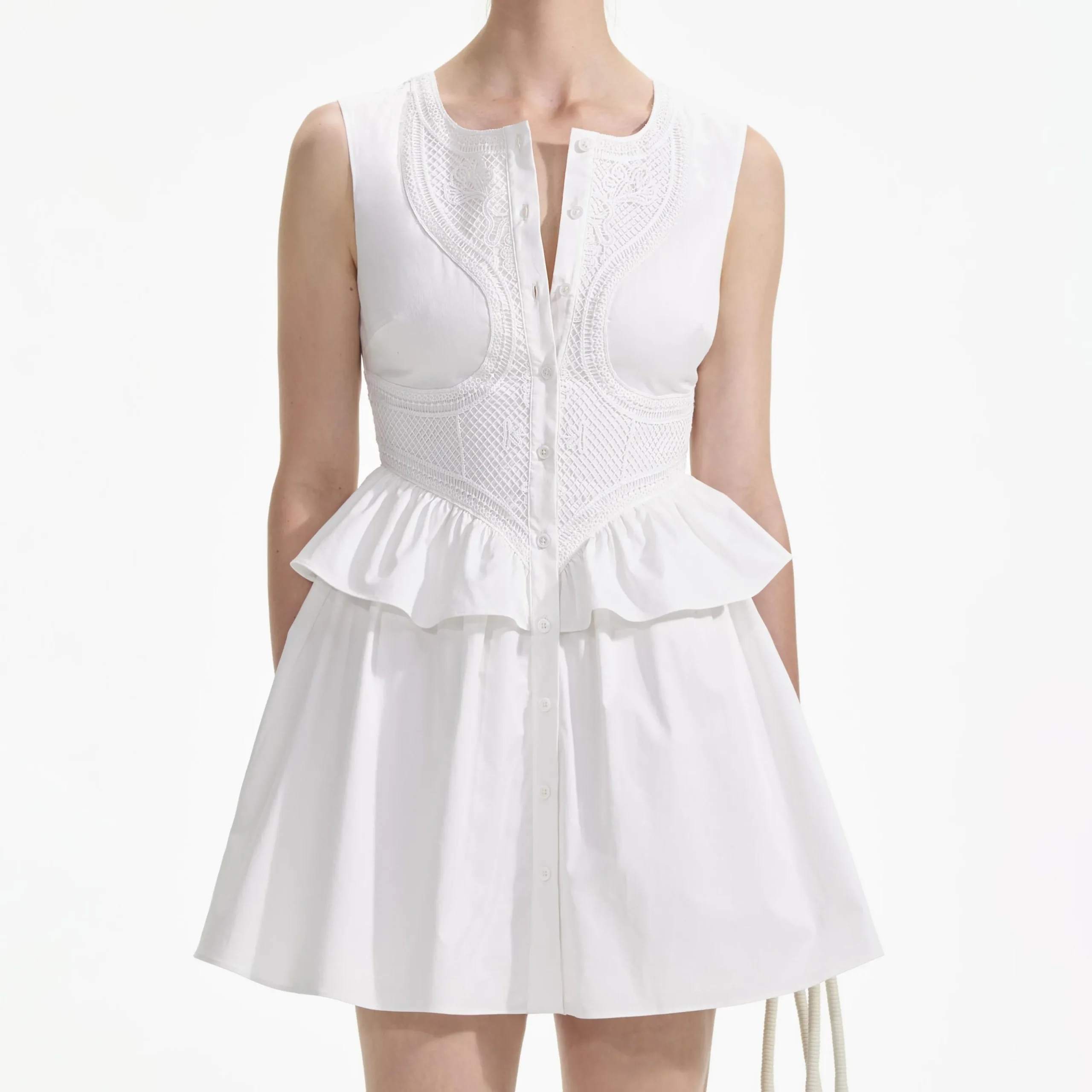Lace Panel Mini Dress^self-portrait Best Sale