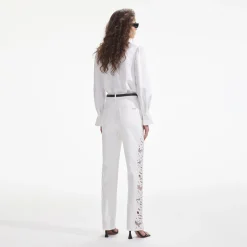Satin Embellished Bib Blouse^self-portrait Fashion