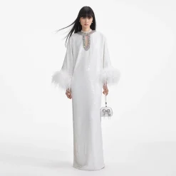 Sequin Feather Maxi Dress^self-portrait Best
