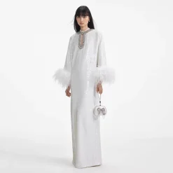 Sequin Feather Maxi Dress^self-portrait Best