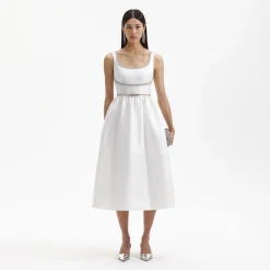 Taffeta Diamante Bow Midi Dress^self-portrait Discount