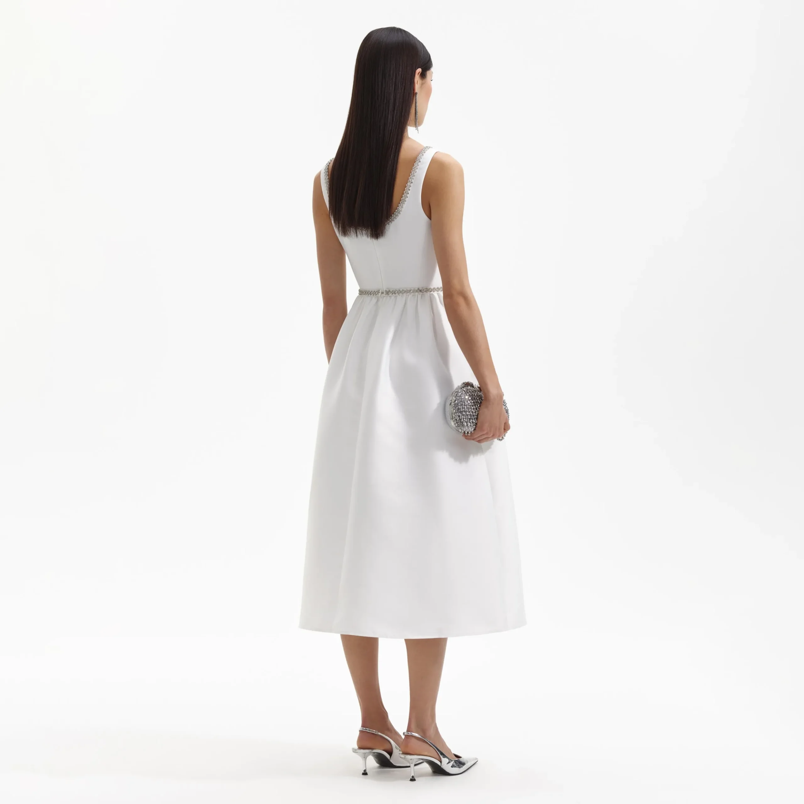 Taffeta Diamante Bow Midi Dress^self-portrait Discount