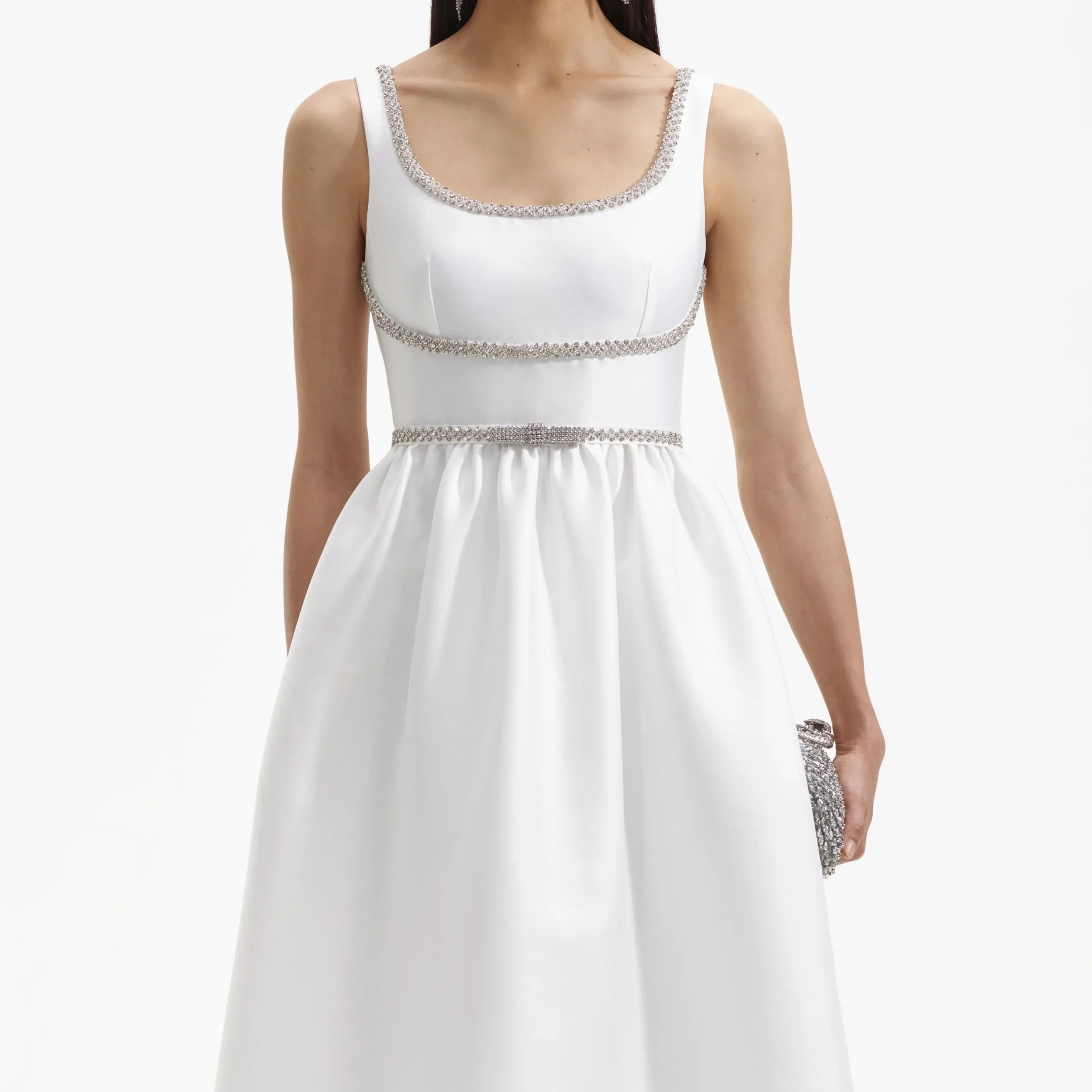 Taffeta Diamante Bow Midi Dress^self-portrait Discount