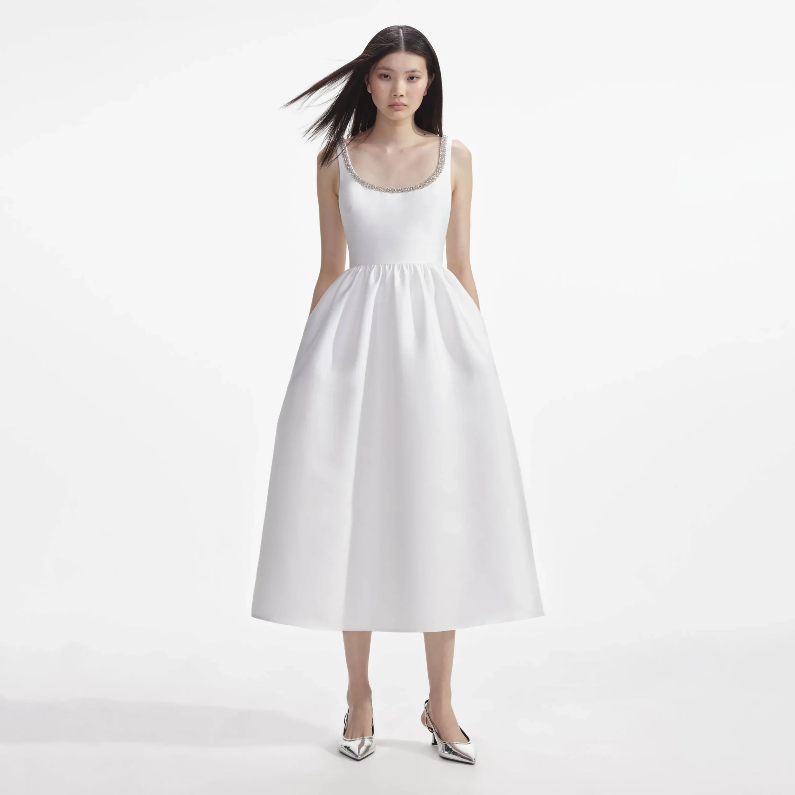 Taffeta Diamante Midi Dress^self-portrait Flash Sale