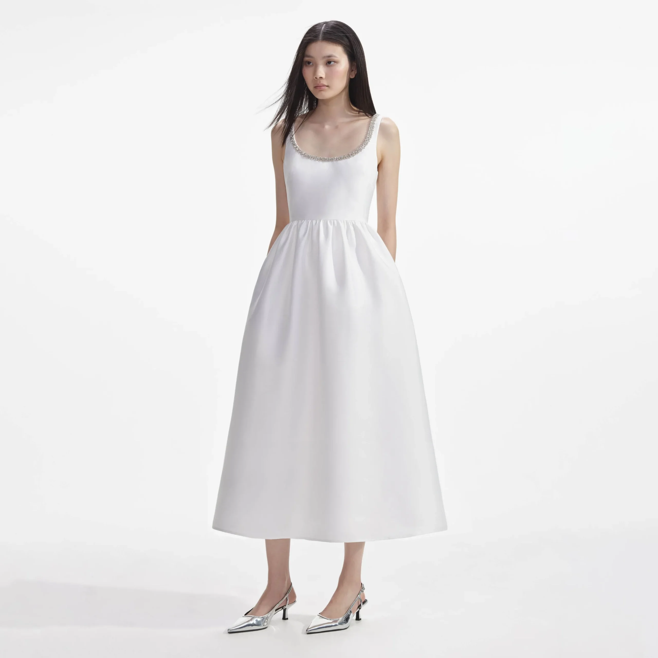 Taffeta Diamante Midi Dress^self-portrait Flash Sale