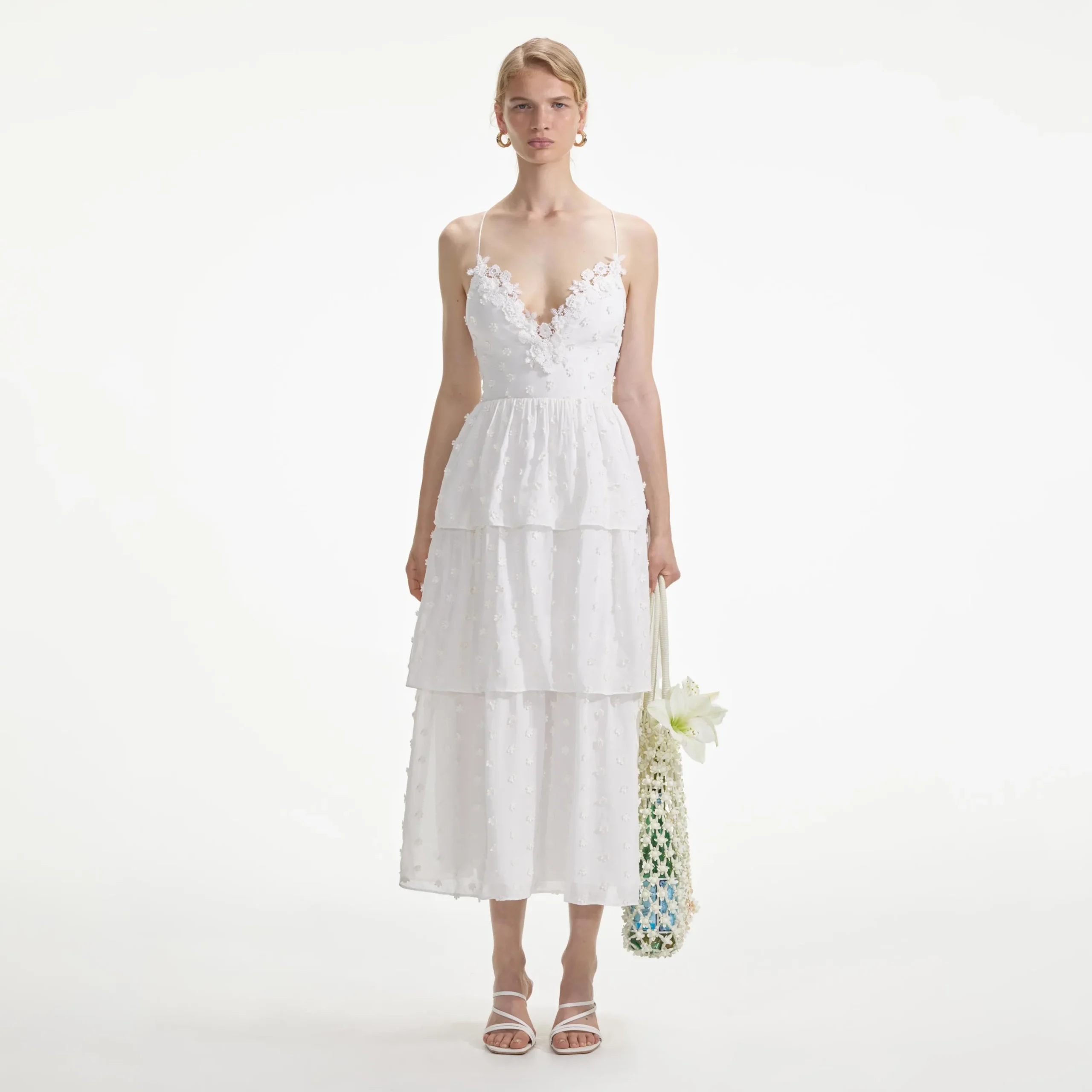Tie Back Midi Dress^self-portrait Online