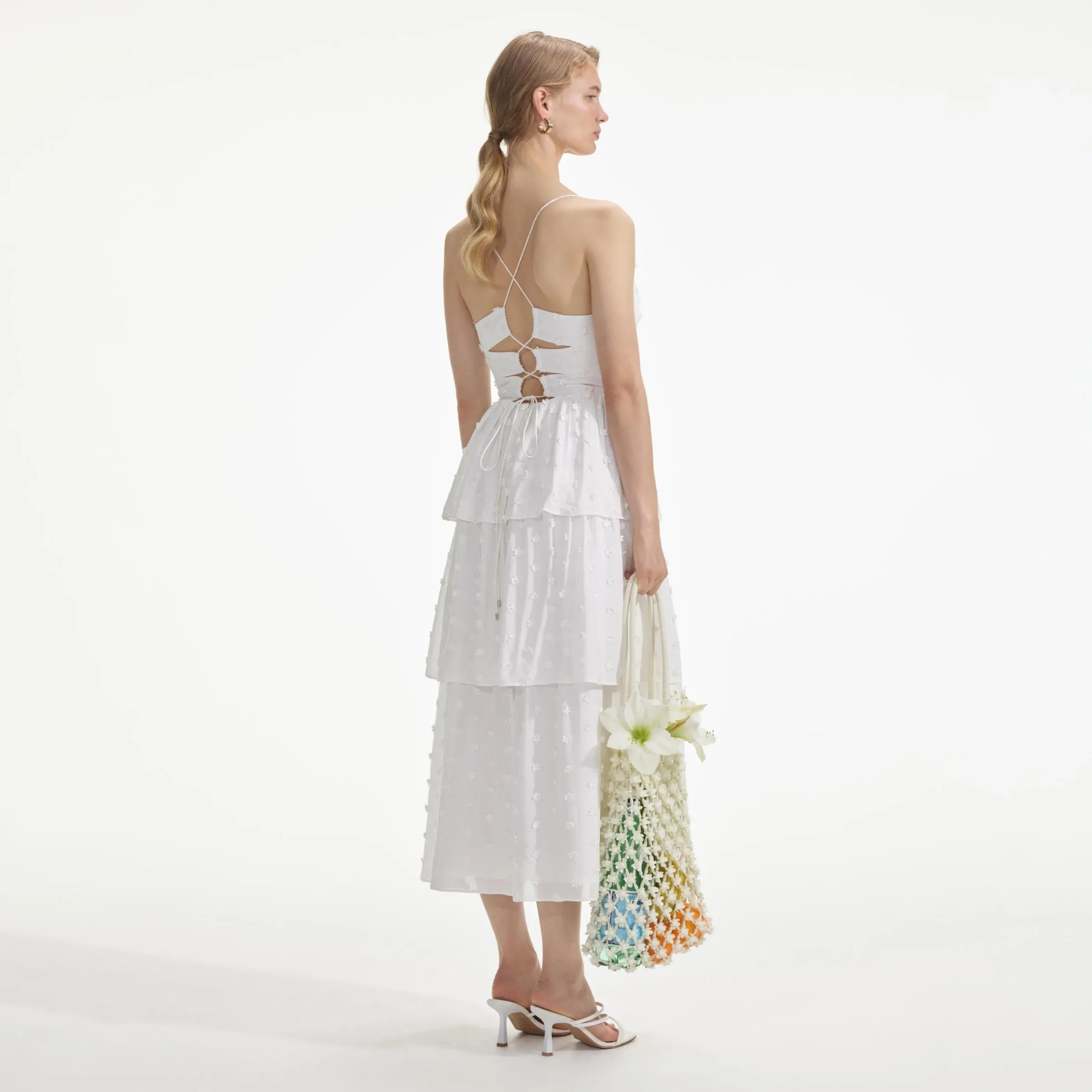Tie Back Midi Dress^self-portrait Online