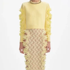 Cut Out Lace Detail Jumper^self-portrait Shop