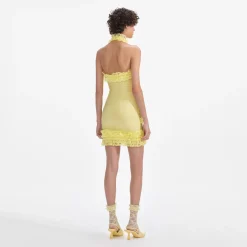 Knit Zip Ruffle Mini Dress^self-portrait Online