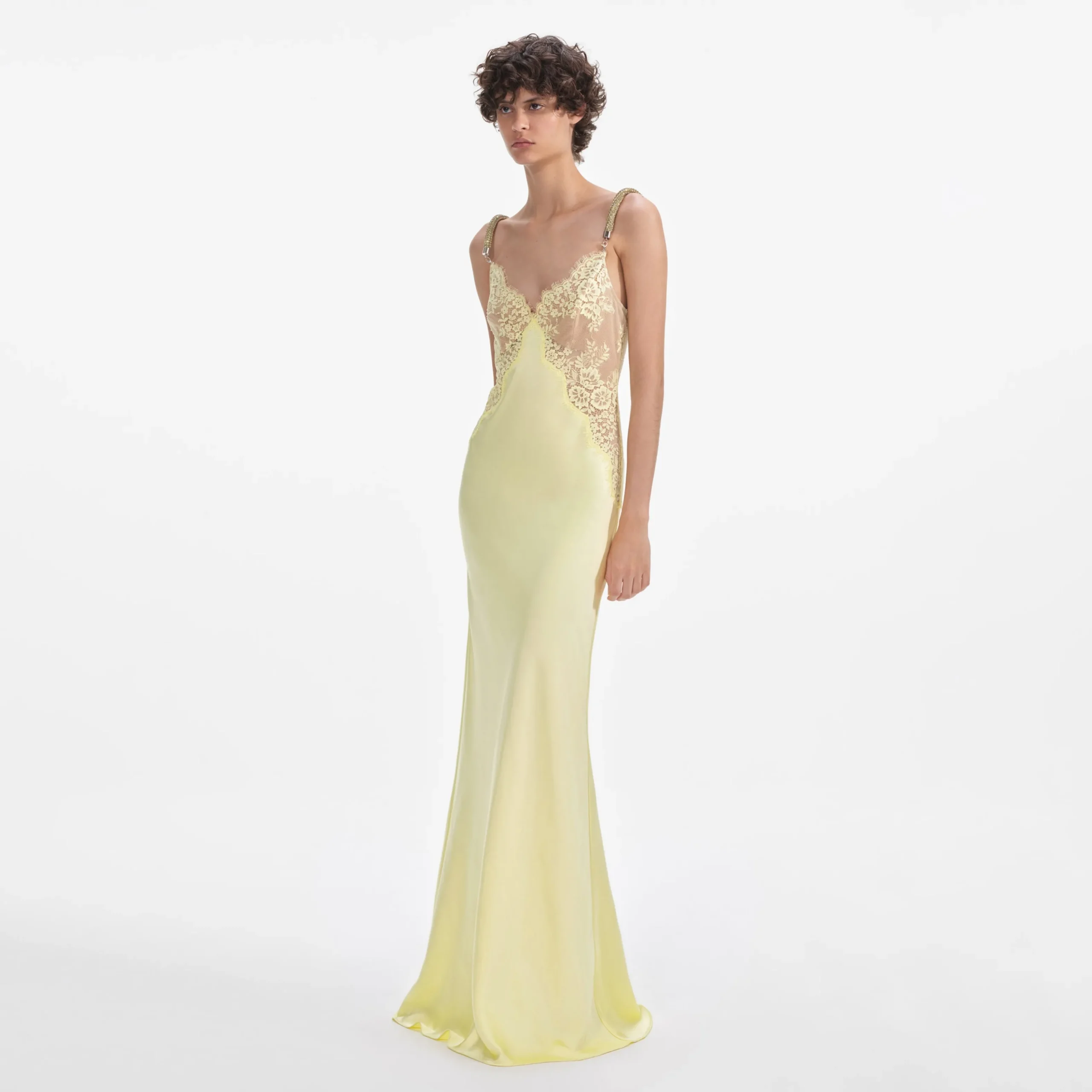 Lace Satin Maxi Dress^self-portrait Sale