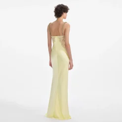 Lace Satin Maxi Dress^self-portrait Sale