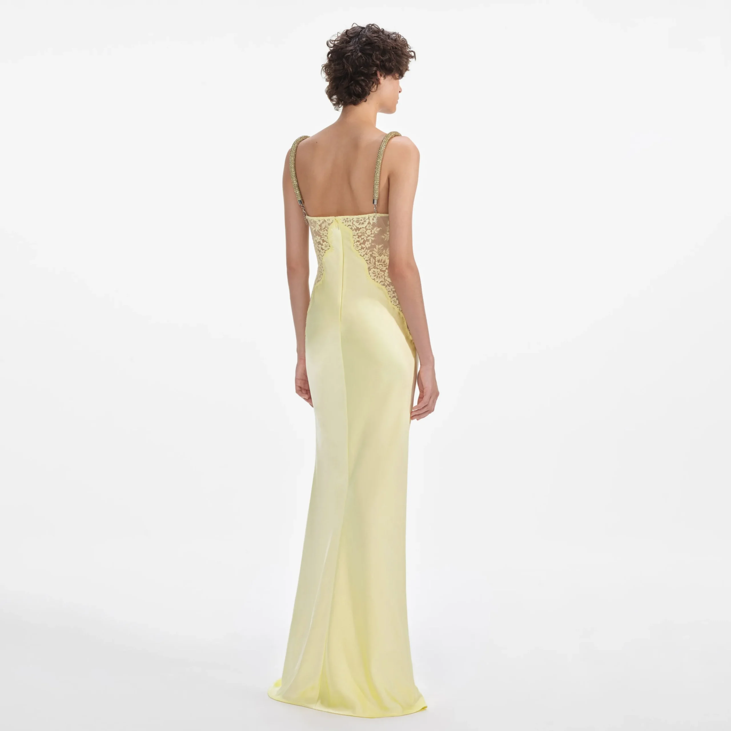 Lace Satin Maxi Dress^self-portrait Sale