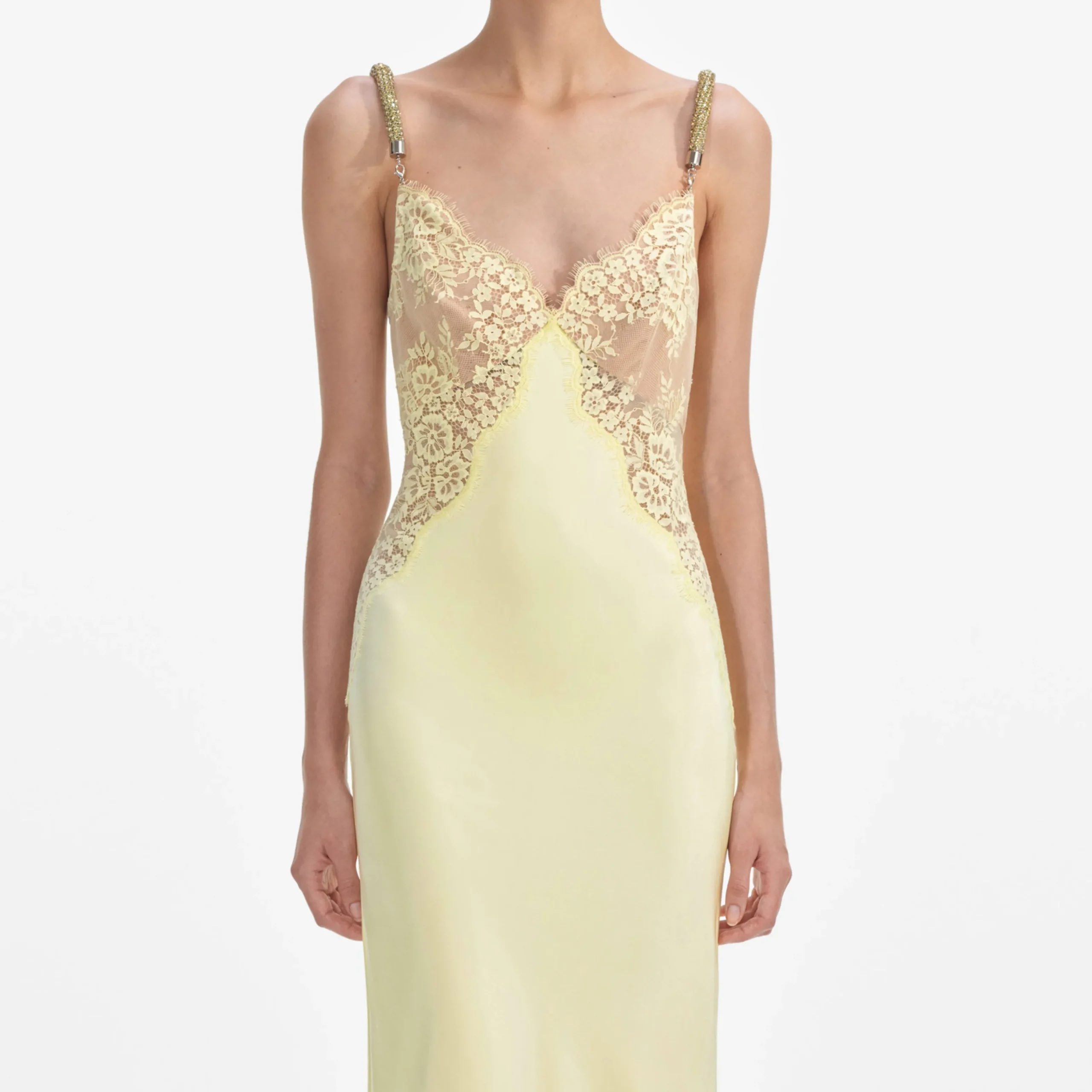 Lace Satin Maxi Dress^self-portrait Sale