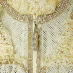 Rhinestone Mesh Ruffle Mini Dress^self-portrait Shop