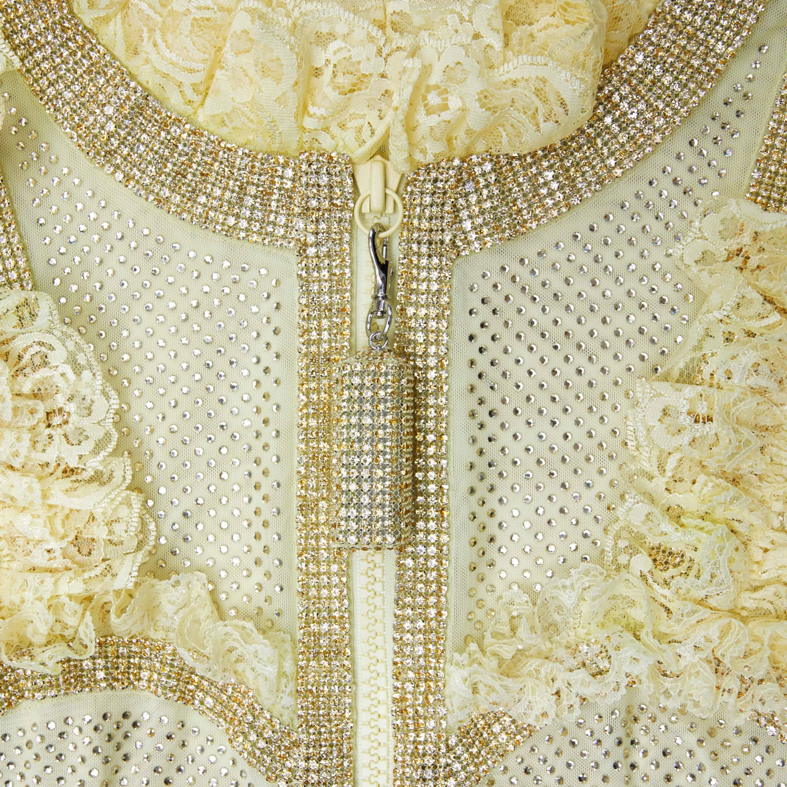 Rhinestone Mesh Ruffle Mini Dress^self-portrait Shop